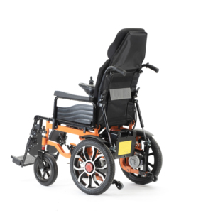 Silla de ruedas eléctrica reclinable con respaldo alto Asiento cómodo de acero al carbono Silla de ruedas eléctrica plegable - Product Image 4