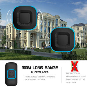 กริ่งประตูบ้านพร้อมเสียงกระดิ่ง38เสียงกริ่ง4ระดับและไฟ LED ไร้สายกริ่งประตูสำหรับบ้านหรือสำนักงาน - Product Image 2