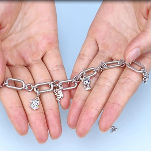 Trang Sức Bạc Sterling 925 Tùy Chỉnh Kẹp Giấy Quyến Rũ Hình Bướm Zircon Vòng Tay Cổ Điển Thủ Công - Product Image 6