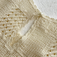 Robe longue maxi vintage respirante personnalisée pour femme, à bretelles spaghetti, en crochet, tricotée sans manches, à découpes carrées, style bohème décontracté de plage