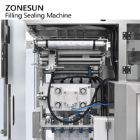 ZONESUN ZS-FS500K4 Máquina Automática VFFS Servo Multicarril Volumétrica para Llenado y Sellado de Sobres de Azúcar en Gránulos con Alimentación al Vacío