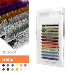 Lông Mi Đơn Uốn Cong DD CC Dịp Lễ Giáng Sinh Tiệc Tùng Mềm Pbt Hàn Quốc Tùy Chỉnh Nối Mi Lấp Lánh Màu Pha Trộn Sáng Bóng - Product Image 4