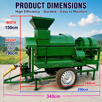 Décortiqueuse de maïs à prise de force pour tracteur, grande capacité, nettoyeur de grains pour la récolte en champ agricole 3-4T/H
