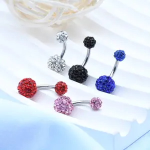 Piercing Navel Ringen Vol Diamanten Ballen Modder Ballen Europese En Amerikaanse Mode Persoonlijkheid Dames Dragen Dagelijks