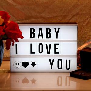 Cinema Light Box Super-Perfetto Fai da Te Ha Condotto La Luce Up Box Cinematografica con Decorativi 90 Lettere Numeri Simboli per Il Festival - Product Image 1