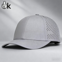 Gorro de Golf con agujero cortado con láser y logotipo personalizado, gorras impermeables ajustables bordadas con ala ligeramente curvada, gorra de béisbol de malla deportiva