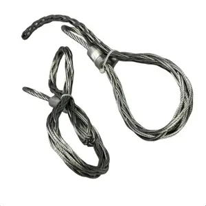 Double Eye Cable Pulling Grip with Shackle Steel Whip Sock Mesh Cable Pull Wiring