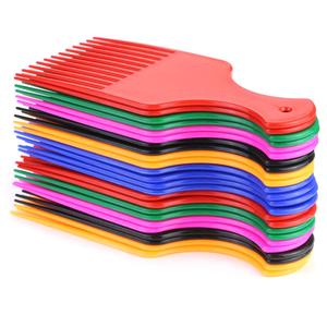 Plastic custom barber styling wide tooth detangle afro hair pick comb set with custom logo