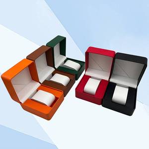 Caja de Reloj de Cuero PU de Lujo con Logotipo Personalizado - Opciones Multicolor, Textura de Grano de Lichi, Diseño de Marco Sólido para Almacenamiento de Relojes - Product Image 2