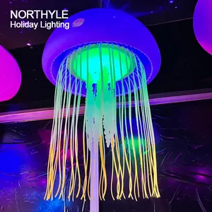 Modern jellyfish fiber optic light indoor hotel room decoration christmas party event holiday lighting