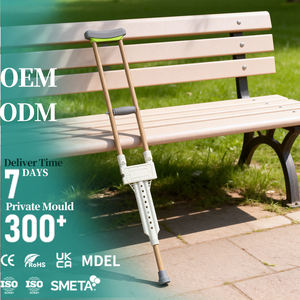 Muleta de Aluminio con Acabado de Madera, Estructura Reforzada Integrada, Antideslizante, Capacidad de 100 kg, Diseñada <span class=keywords><strong>para</strong></span> Personas Mayores - Product Image 1