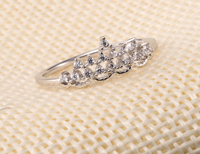Bijoux minimalistes Bague de mariage en argent sterling pur 925 Design de couronne avec zircon 5A Bague de couple/amoureux Bague cadeau