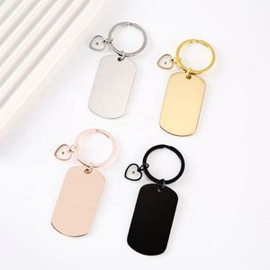 Placa de Identificación para Perro en Forma de Cruz, Grabado Láser en Forma de Corazón, Impresión UV a Color, Material de Acero Inoxidable en Blanco para DIY, Llavero de Metal - Product Image 2