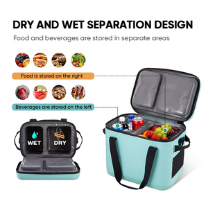 Sac isotherme souple à grande capacité, conception brevetée, personnalisable pour la famille, 20 canettes, séparation sec-humide, mousse PU, imperméable, maintien au frais 48h - Product Image 6