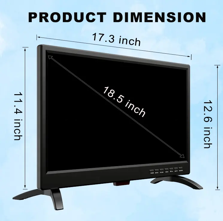 Smart TV portátil de acampamento com tela de toque para DVD Player HD de grandes dimensões com slot USB de 19 polegadas