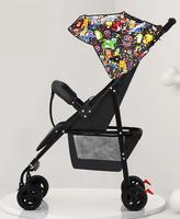 Poussette de Voyage Pratique Pliage à une Main avec Options de Tissu pour Bébé Assis ou Allongé Construction Métallique Durable