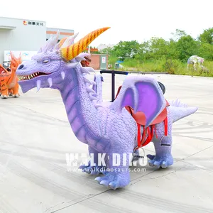 Theme Park Artificial Movie Western Dragon Purple Dragon Animatronic Electric Dragon Ride