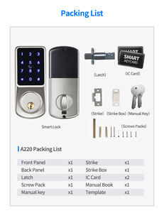 Cerradura Inteligente para Puertas de Madera/Aluminio/Acero - Desbloqueo por Aplicación TUYA/Tarjeta IC/Código/Llave, <span class=keywords><strong>300</strong></span>,000 Usos de Vida Útil - Product Image 4