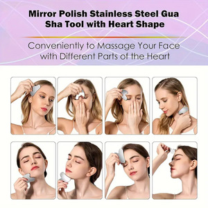 Alat Facial Gua Sha penghilang keriput wajah kustom rol giok baja antikarat Gua Sha - Product Image 2