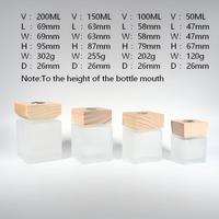Ensemble de diffuseurs à roseaux en verre carré blanc élégant et minimaliste - Luxe 200ml 150ml 100ml 50ml avec bouchon en bois pour huiles essentielles