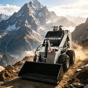 Large Hydraulic Flow Backhoe Attachments with Powerful Mini Skid Steer Track Compact <b>Stand</b> on - Product Image 5