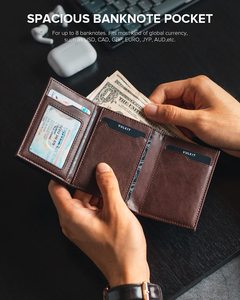 Minimook pelle RFID blocco Business stile Business in lega di alluminio in pelle chiusura a bottone con bottone carta di credito - Product Image 4