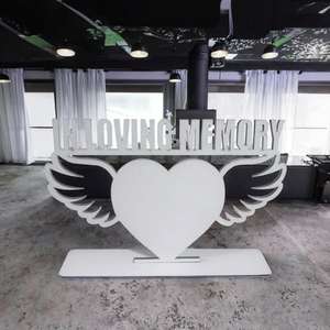Marcos de Madera MDF al por Mayor para Sublimación, Diseño de Corazón con Alas, para Exhibición de Fotos en Memoria de Seres Queridos - Product Image 2