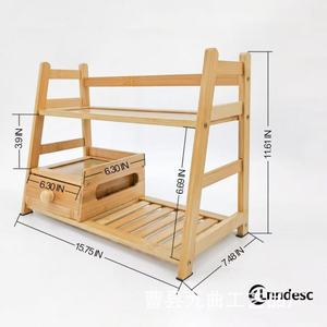 Organizador de Matcha de Bambú de 2 Niveles con Cajón para Almacenamiento de Té, Uso en la Cocina - Product Image 3