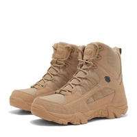 Bottes de randonnée montantes tactiques d'extérieur pour homme / Chaussures de camping grande taille respirantes unisexe pour l'été en cuir véritable