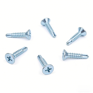 Bibo Yaente Factory M4.2 Blue-white Zinc-plated Countersunk <b>Flat</b> Head Self-drilling Drill Tail <b>Screw</b> for Color Steel Tile Metric - Product Image 1