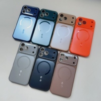 Coque de téléphone magnétique INS Style avec grande fenêtre pour iPhone 17 16 Pro Max, design coloré, protection de l'appareil photo, coques de téléphone à trous fins