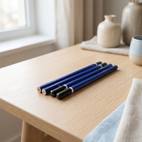 Crayon en bois hexagonal de 7 pouces avec pointe trempée 2B/4B/6B/8B, ensemble professionnel pour le dessin, logo personnalisé, corps bleu, vente directe usine