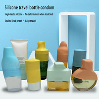 Housses de bouteilles en silicone – Essentiels de voyage pliables, durables, écologiques, modernes, à un seul niveau, élastiques, pour articles de toilette format voyage