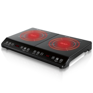 Table de cuisson à <span class=keywords><strong>induction</strong></span> double RAF R.8085 3500W + 3500W, cuisinière électrique numérique à LED avec commande tactile et fonctions de cuisson variées - Product Image 1