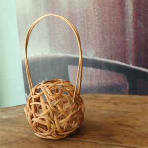 Cai Hongguang Handwoven Bamboo Basket Natural Color Decorative Vase Home Decoration - Product Image 3