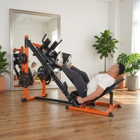 Équipement de gym multifonctionnel 45 °   Machine de musculation réglable pour presse à jambes, hack squat, soulevé de mollets et exercices des membres inférieurs