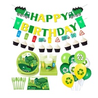 Garbage Truck Birthday Party Supplies Trash Truck Birthday Banner Garland Birthday Waste Management Recycling Party Decor