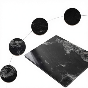 Planche à découper en marbre noir écologique, compatible lave-vaisselle, épaisseur 1,3 cm, décoration minimaliste pour la cuisine, plateau de service à fromage moderne et sombre - Product Image 1