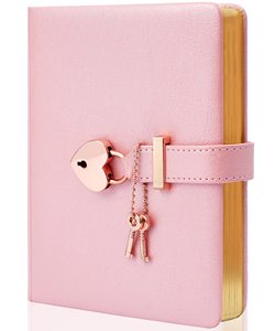 Soporte Personalización completa Fábrica Rosa Contraseña personalizada Cuaderno Tamaño A5 Bloqueo Diario de cuero PU con cerradura y llave - Product Image 1