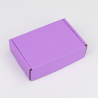 Boîte d'expédition postale en carton ondulé personnalisée, recyclable, petite, violette, pour abonnement postal