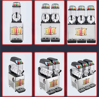 Machine à Granité Commerciale, Machine à Boissons Fraîches Professionnelle, Machine à Granité et Jus de Fruits en Gros avec 1/2/3/4 Réservoirs pour Granités, Thé Glacé et Boissons Rafraîchissantes
