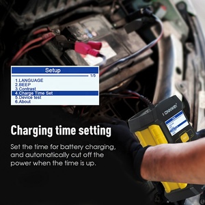 Détecteur de batterie <span class=keywords><strong>automobile</strong></span> OEM Konnwei KW510, testeur de réparation et de charge avec différentes prises d'alimentation - Product Image 5