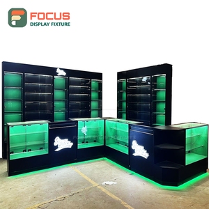 Vitrina de Exhibición para Tienda de Cigarrillos de Lujo, Mostrador de Madera y Vidrio con Iluminación LED, Vitrina para Exhibición de Tabaco - Product Image 3