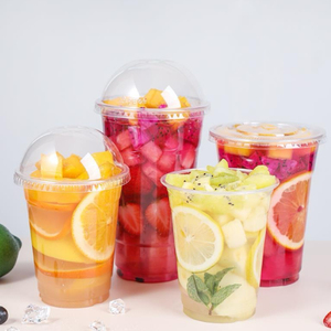 Tùy chỉnh vật nuôi rõ ràng nhựa lạnh ly sữa chua trái cây Acai salad Bát món tráng miệng ly với phẳng/mái vòm có nắp đậy 4-32oz Công suất - Product Image 1