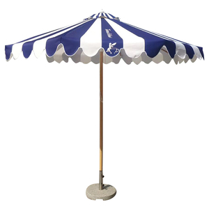 Parasol extérieur pour piscine, grand parasol décoré pour le jardin, poteau en bois de luxe personnalisé, corde en coton, glands, franges - Product Image 3