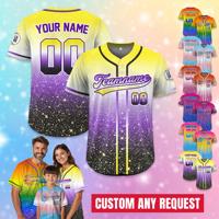 Maillot de baseball personnalisé à paillettes dégradées, maillot d'été avec nom personnalisé, maillot de danse personnalisé, maillot de majorette