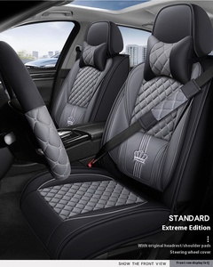 Custom Beige <span class=keywords><strong>pelle</strong></span> Napa <span class=keywords><strong>coprisedili</strong></span> universali Set cinque posti Set accessorio interno originale per la decorazione d'interni auto - Product Image 6