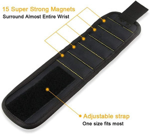 Ceinture d'<span class=keywords><strong>outils</strong></span> de 20mm, avec 15 aimants puissants pour tenir les vis/clous/mèches de perceuse - Product Image 6