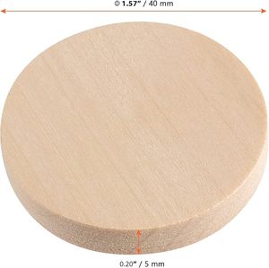 Wooden Slices 50 Pieces Natural <strong>Wood</strong> 5mm Thick Unfinished Discs Home Decor DIY Craft Materials for Photography - Product Image 3