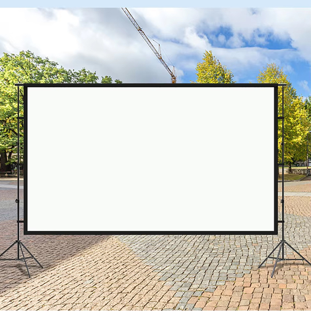 265x150cm Foldable Projection Screen Outdoor 200cm Tripod Stand Projector Screen with Movie Home Backyard Cinema Projection